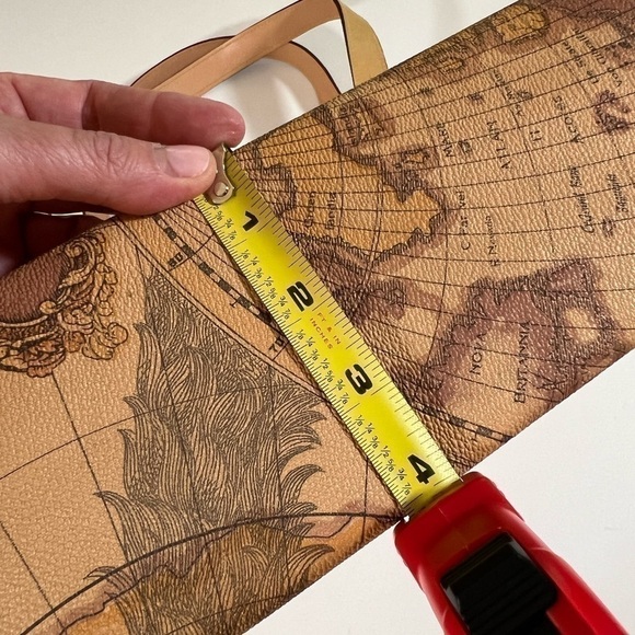 Allan Edmond world canvas leather tote brown 16 x 12 preppy travel work - Picture 12 of 15